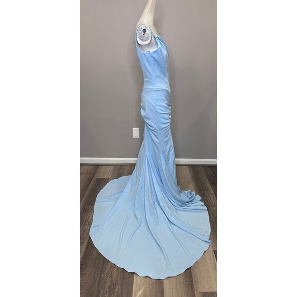 Atelier Prabal Gurung Scout One-Shoulder Stretch Crepe Slit-Front Gown US 4 $349 - Picture 11 of 12